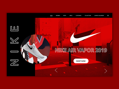 NIKE Air Vapor CONCEPT UI branding design illustration motivation typography ui ui ux web design concept ux