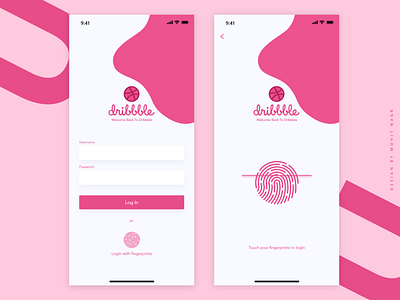 DRIBBBLE Log In with Fingerprints Page