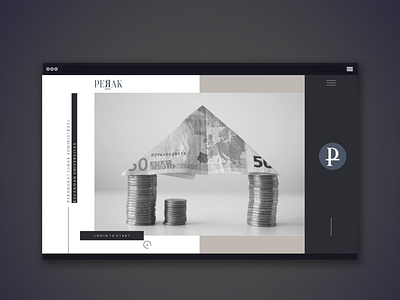 Homepage Perak finance grayscale homepage photoshop ui design web