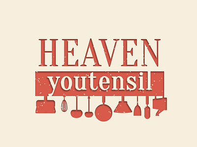 Heaven Youtensil Logo appliance household kitchen logo photoshop produce red