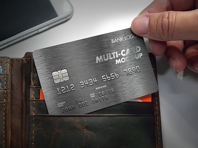 Multi-Card Mock-up v2 atm card bronze commercial credit card gift card gold membership card mock up platinum shopping silver sim card