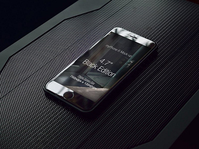Phone 6 Mock-up v3 android phone black device futuristic high tech iphone 6 mobile phone mockup photorealistic responsive smart phone ui