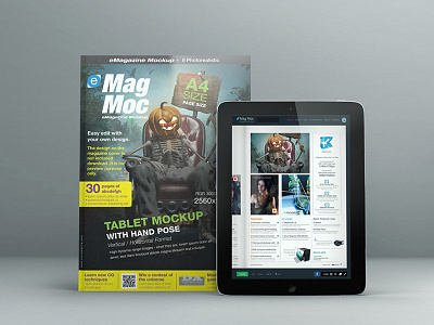 eMagazine Mock-up black book emagazine horizontal laptop magazine reading studio shot tablet vertical webpage white