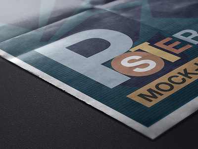 Poster Mock-up v6 close up flyer highlight mockup photorealistic poster realistic shadow studio shot