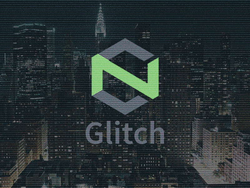 Glitch animate animated bad signal blue gif glitch grain logo loop mock up photo template signal