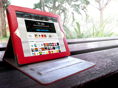 Ipad Screen Mock-up business bag cafe desktop garden holding keyboard leather bag library magazine presentation tablet touch screen