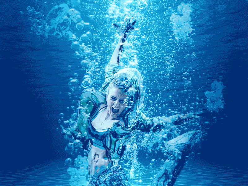 Submerged PS Action action addon animate bubbles deep blue sea effect gif photo sea submerged underwater water color