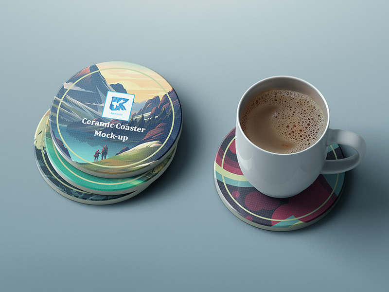 Ceramic Coaster Mock up v3 by kenoric on Dribbble