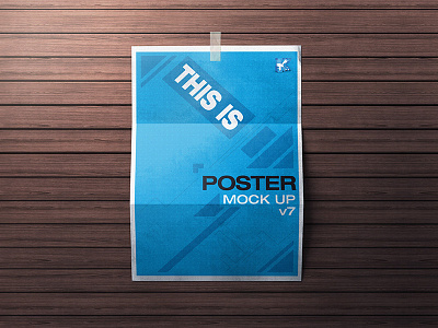 Poster Mock-up v7 brick wall flyer fold mockup mood paper photorealistic poster studio shot textures verticle wood