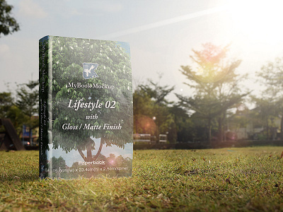 Book Mock-up - Lifestyle 02 bench book canvas field grass hardback lifestyle mockup novel paperback story