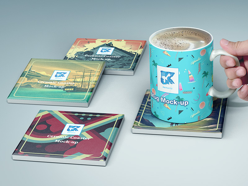 Ceramic Coaster Mockup v5 by kenoric on Dribbble