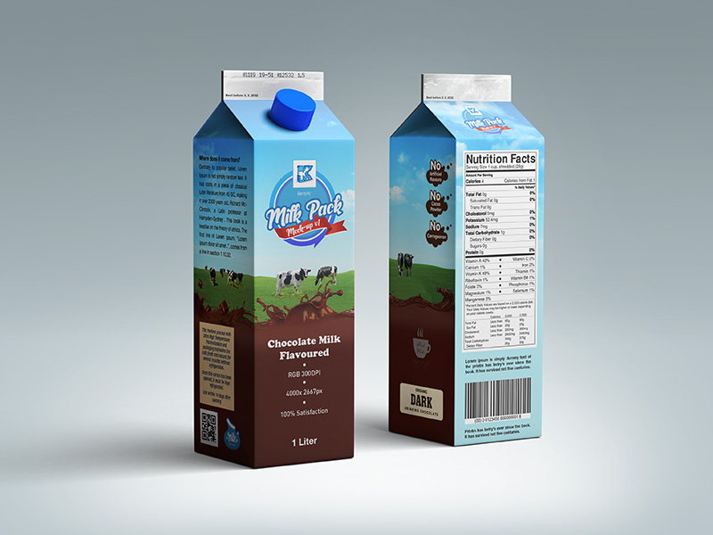 Download Milk Pack Mock-up v1 by kenoric on Dribbble