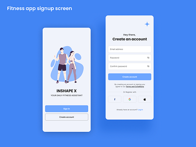 Fitness App Signup screen