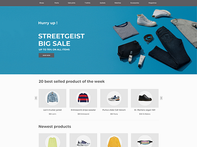 E-commerce website Store Homepage