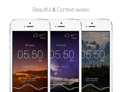 iOS Alarm Clock alarm ios ios8 mobile app ui retina