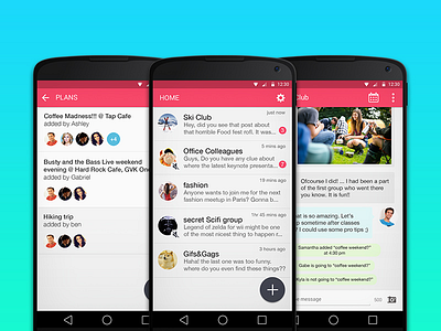 Kitchat Messenger - Group Messaging Done Right android lollipop material design messaging mobile app ui ux