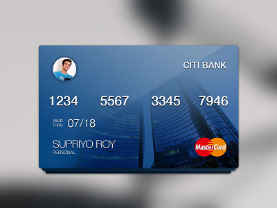 Credit Card Preview app bank blue card clean credit card ios texture