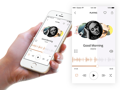 Minimalistic Music #1 flat design ios media music app music player play ui