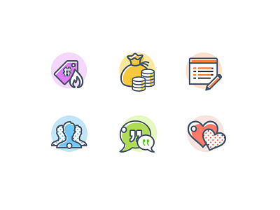 Flat icons miscellaneous android app icons bubbly colorful flat fun icons ios