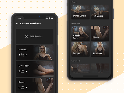 Create your own workout custom fitness flat interface ios mobile app mobile ui ui ux workout