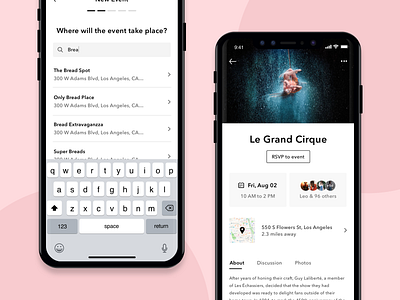 Events app design flat interface ios minimal mobile app mobile ui ui ux