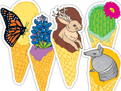 Ice Cream Critters Sticker Set