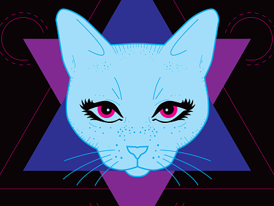 Psychedelic Cat blacklight cat psychedelic