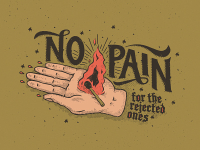 No pain for the rejected ones design hands illustration stars tattoo art vector waikiki