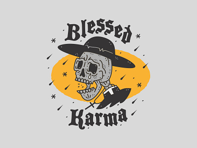Blessed Karma. Part II. design illustration skull stars tattoo art vector waikiki