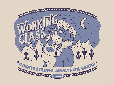 Working Class design dog illustration waikiki winter working class