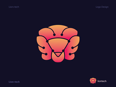 liontech app branding design icon illustrator logo minimal website