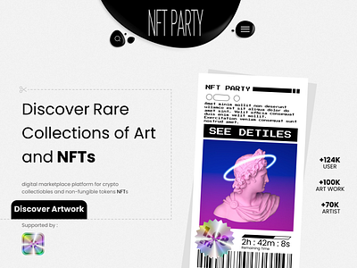 NFT Party ( V 2.0 ) Landing page UI design branding crypto figma graphic design landing page nft nft market place ui ui design web design