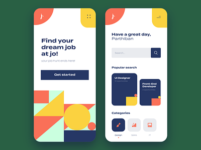 Job hunt app concept colour design hunt illustraor illustration job pattern pattern art pattern design vector