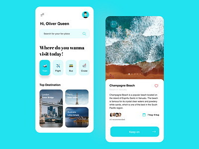 Travel app concept