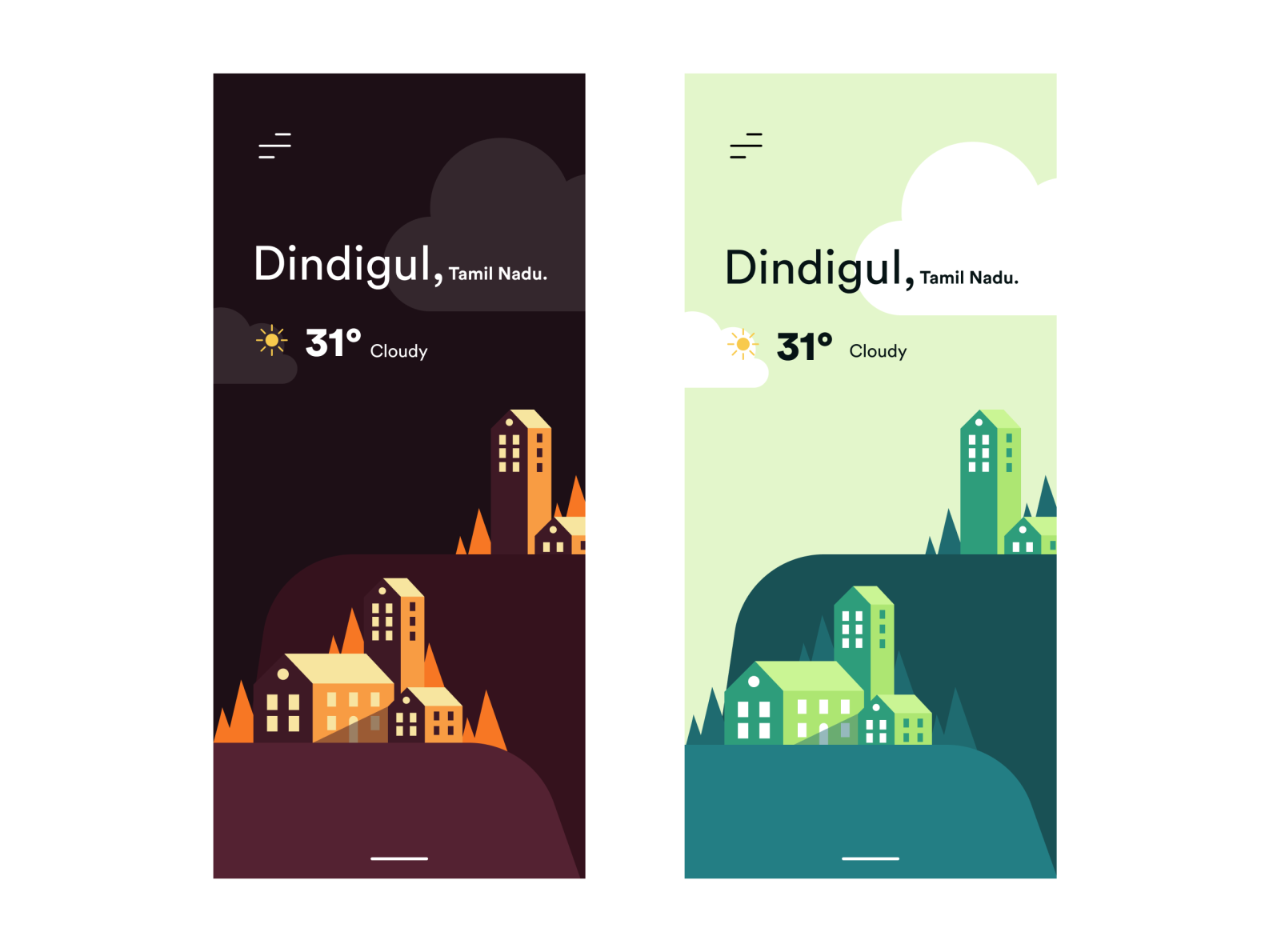 Minimal Weather App Concept By Karthik Rajendiran On Dribbble