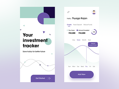 Investment tracker mobile UI