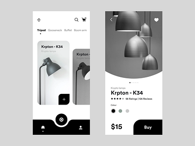 Buy lamps online mobile UI concept branding design ecommerce lamp light minimal practicing shopping shopping app typography ui