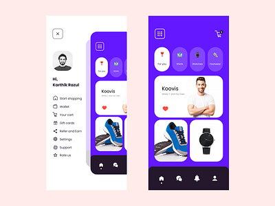 Online shopping mobile UI app concept