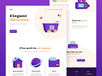 ddd - Web design 3d 3d icon 3d icons branding design download illustration neat practicing typography ui ui ux ui design uidesign uiux vector web web design website website design