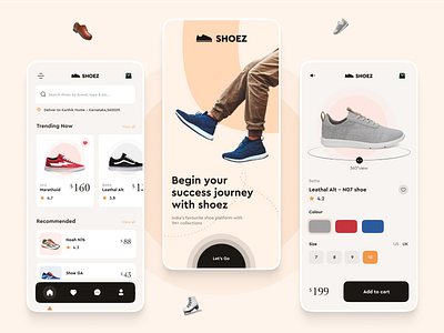 Shoez branding clean colours design download ecom ecommerce logo mob mob ui mobile mobile ui online shopping practicing shoe shopping typography ui ux vector