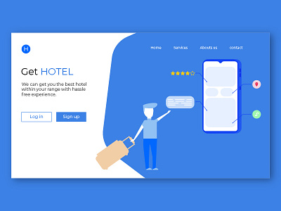 #015 Website for hotel branding design illustraor illustration practicing typography ui vector web