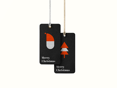 Christmas tag design art christmas christmas tree colours design dribbbleweeklywarmup flat illustraor illustration santa tag typography vector