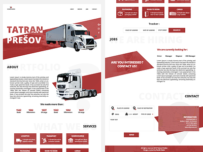 Tatran Prešov - Logistic / Spedition webdesign black white black and red branding design logistics simple design spedition transport trucks ui ux web webdesign