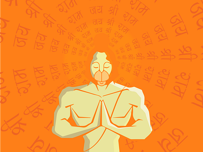 Hanuman Ji adobe illustrator adobe ilustrator bhanu kushwah design graphic graphics design hanuman illustration illustrator ram ramayana typography