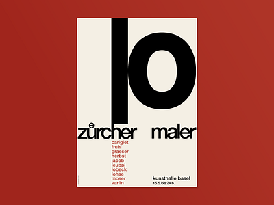 10 Zurcher Maler exhibition Poster 1940 1950s composition design graphic graphicdesign layout legend poster typography