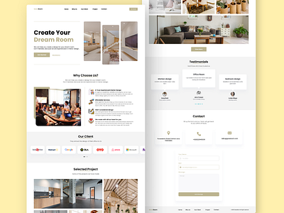 GaweRoom - Interior Agency Landing Page Design