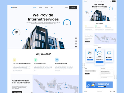 WuzzNet - ISP landing Page design clean digital agency isp isp services landing landing page tech ui ui design ui ux web web design webdesign website wifi