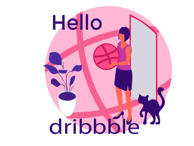 Hello, Dribbble illustration