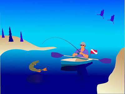 Fishing illustration vector