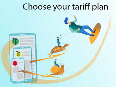 Choose your tariff plan illustration speed tariff plan the internet vector